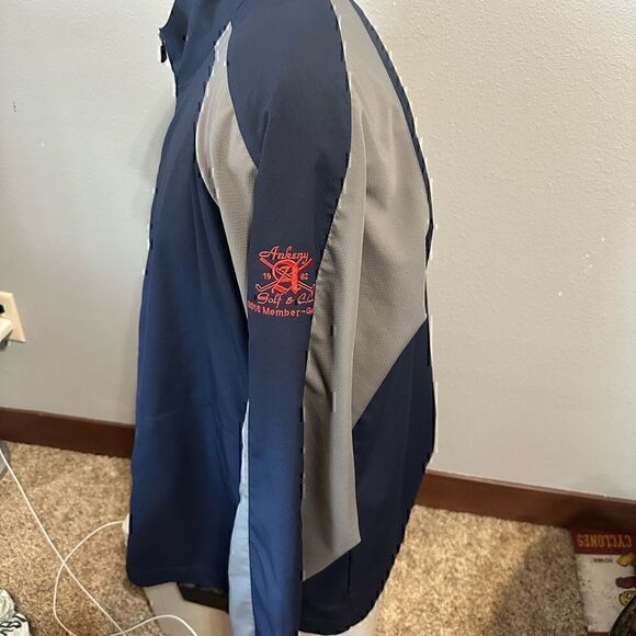 FootJoy Mens XL Half ZIP Blue/Gray Windbreaker - Picture 2 of 5